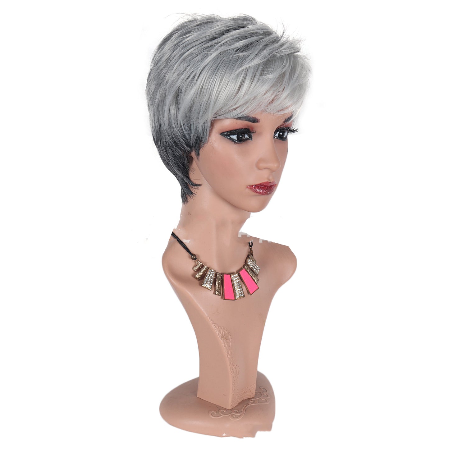 Partial Short Granny Grey Ladies Wig Headgear