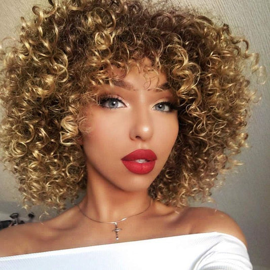 Cross-Border Wigs European And American Fashion African Small Curly Ladies Wigs Headgear Wig African Explosive Head