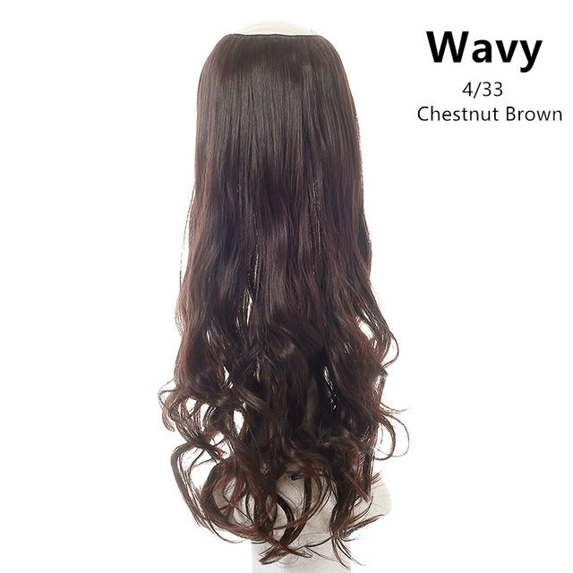 Wavy U Part Wigs for Women Clip in Hair Extension Invisible Half False Synthetic Wig Long Blonde Black Natural Hairpieces