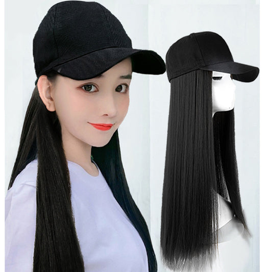 Hat wig one female wig female long hair natural fashion long curly hair big wave