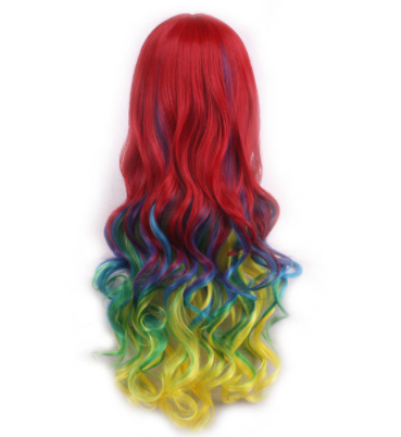 Big Wavy Curly Hair Multicolor Cosplay Wig