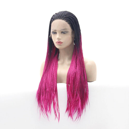 European Ladies Double Braided Wig Purple