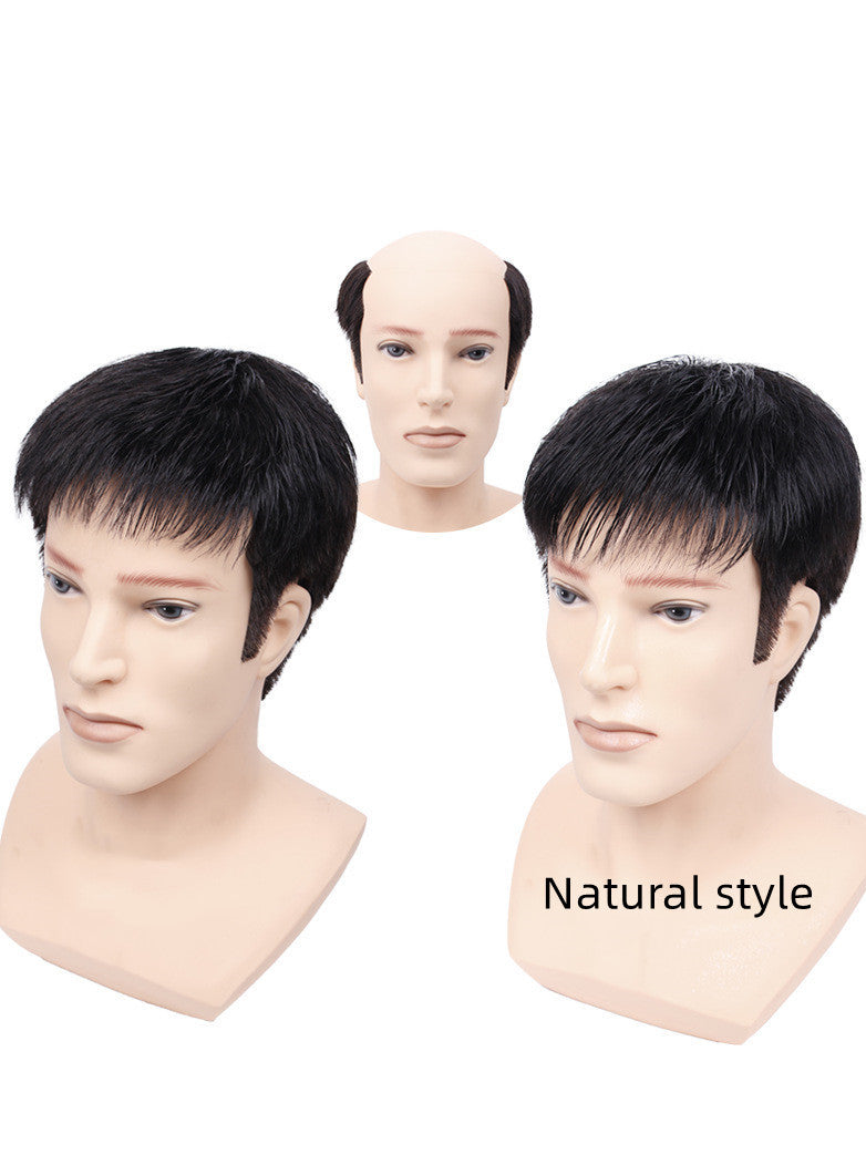 Men's Hair Replacement Forehead Bald Flip Cover