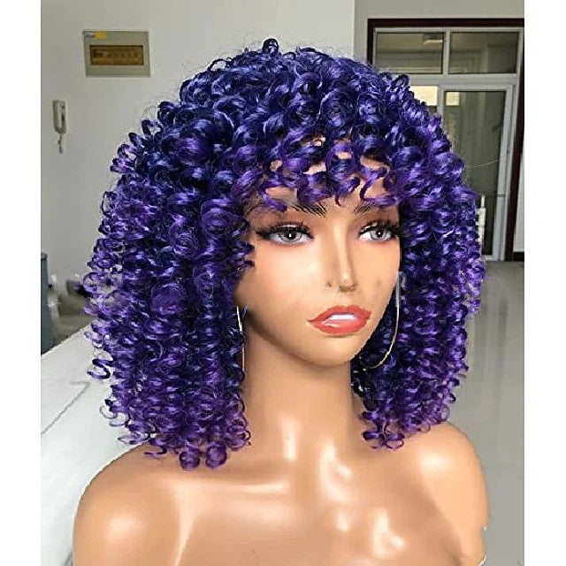 Curly Hair Explosion Head Chemical Fiber High Temperature Silk Wig Headgear