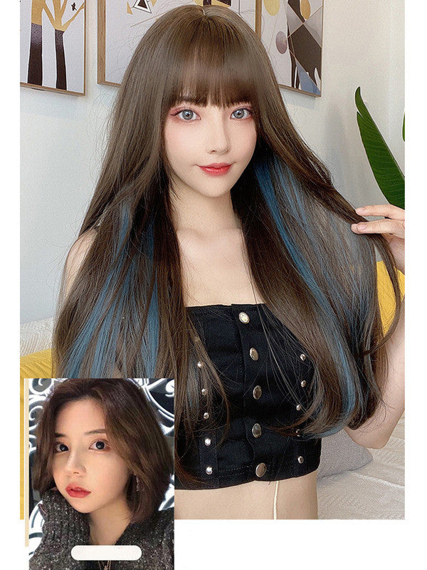 Net Celebrity Temperament Highlights Long Straight Hair Hanging Ear