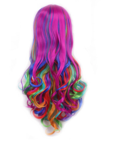 Big Wavy Curly Hair Multicolor Cosplay Wig