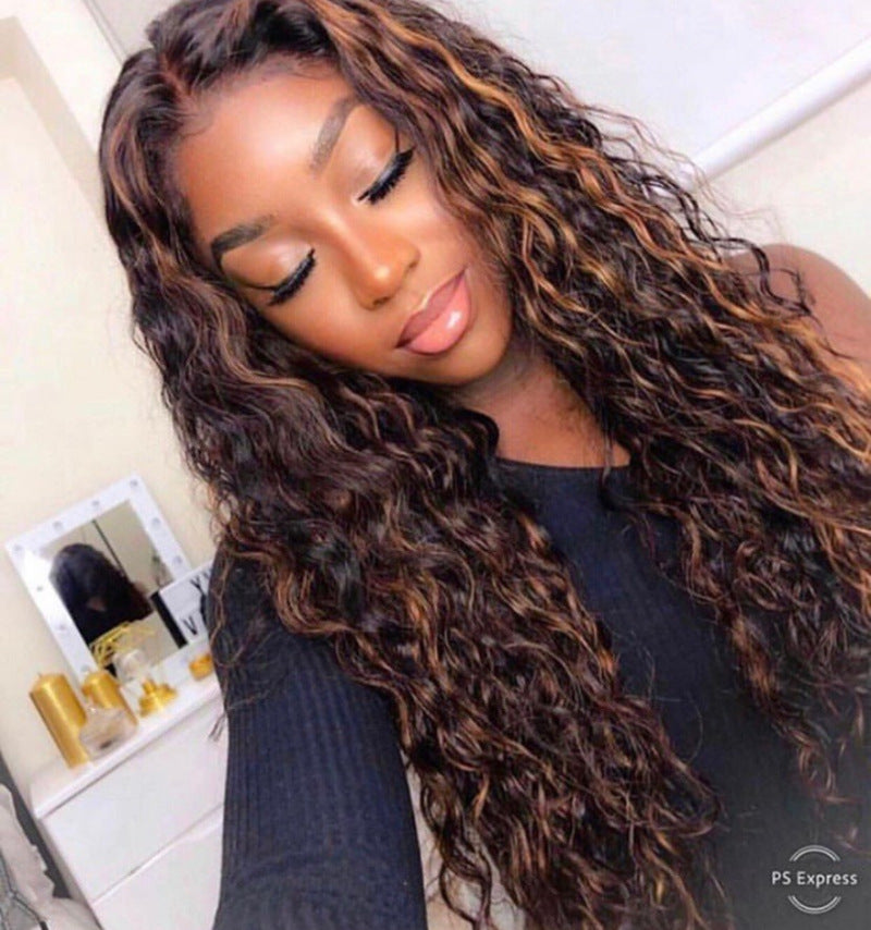 Wig African Small Curly Hair Mixed Color Hand-wound Tube