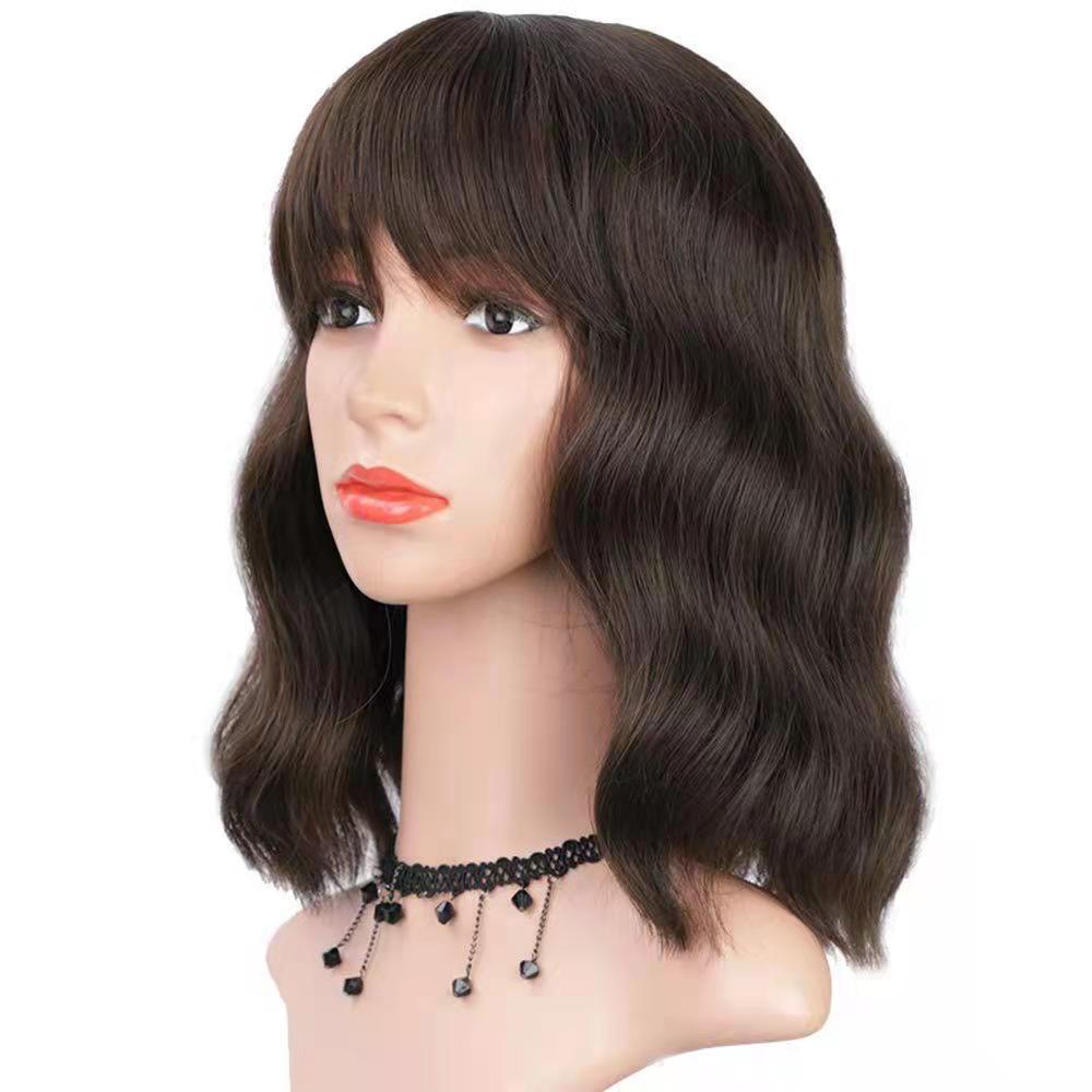 Wig Women's Short Hair Natural Full Head Cover Small Waves